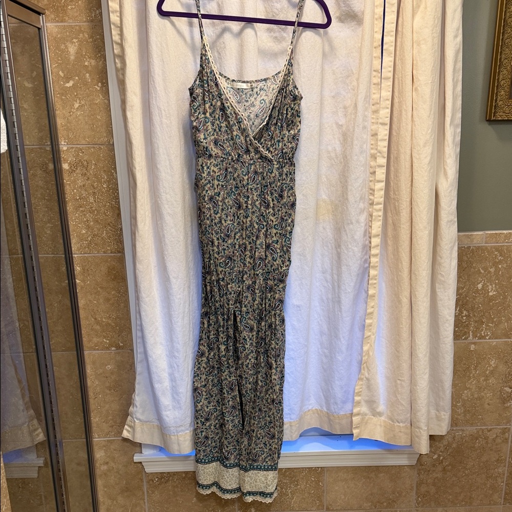 Millau Floral Jumpsuit in Blue and Cream